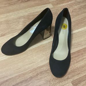 Marc Fisher, Suede, Silver Block Heel, Size 8M